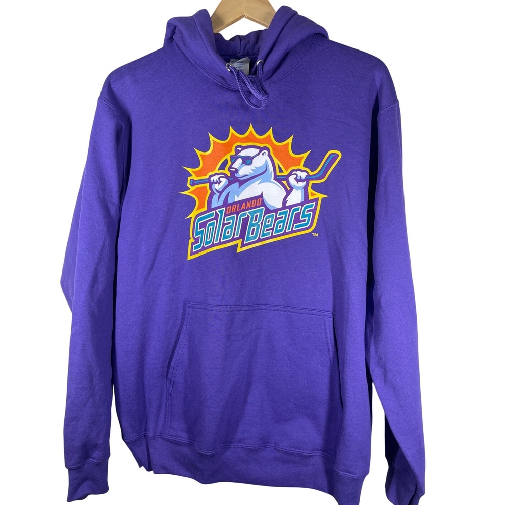 Orlando Solar Bears Hockey Hoodie Purple Mens Medium